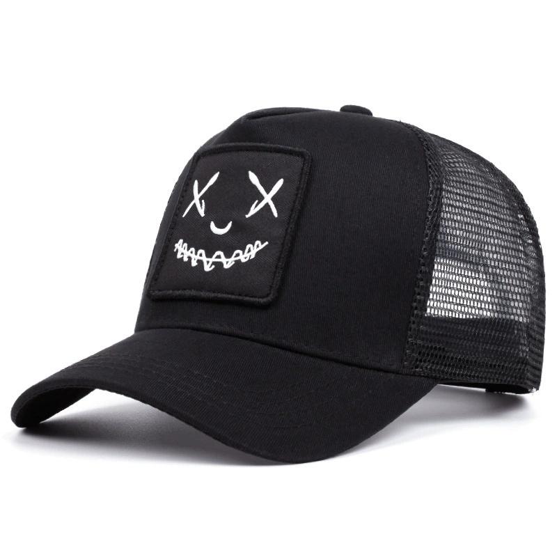 Unisex Ghost Face Embroidery Baseball Net Caps Spring and Summer Outdoor Adjustable Casual Hats Sunscreen Hat