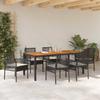 Garden Dining Set 7 pcs Black Poly Rattan