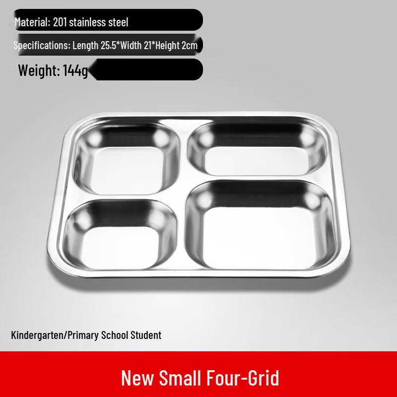 304 Stainless Steel 4-Compartment Lunch Tray