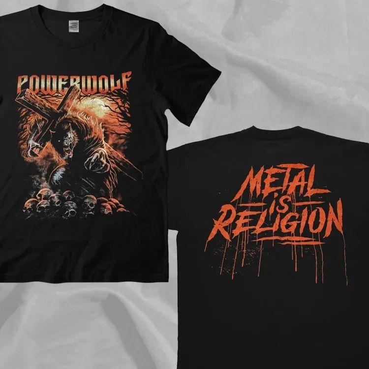T-Shirt Powerwolf Metal Rock Band Retro Stil Seltenes Vintage Doppelseitiges T-Shirt Alle Größen