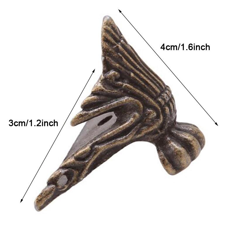 

4 шт./набор античный бронзовый латунный сундук для ювелирных изделий деревянная мебельная шкатулка декоративные ножки протектор для углов ног винтажное украшение новое