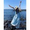 Seaside Vacation Striped Suspender Dress Children 2026 Summer New French Temperament Loose Small Long Dress