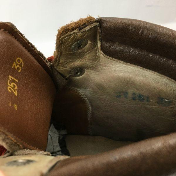 Před 80. léty Vintage MEINDL Turistické Trekové Boty Velikost 39 (Cca. 24,5 cm) Hnědá Kožená Pánská(POUŽITÝ)