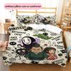 Retro Spirited Away Pattern Bedding Quilt Set  Home Decoration  Gift (1 * Duvet Cover + 2 * Pillowcase  Without Core)