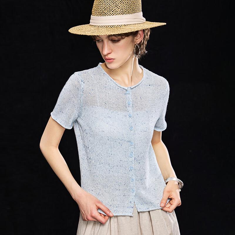 Wudao Natural Washi & Linen Blend Breathable Knit T-shirt
