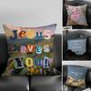 Positive Words Ins Cushion Cover Pillowcase Ultra Soft Skin Friendly Fabric Cloud Like Comfort & Concealed Zipper