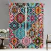Bohemian Flower Pattern Curtains for Living Room Curtain for Room 2 Panel Partition Shades Home Interior Curtains Kitchen Camera