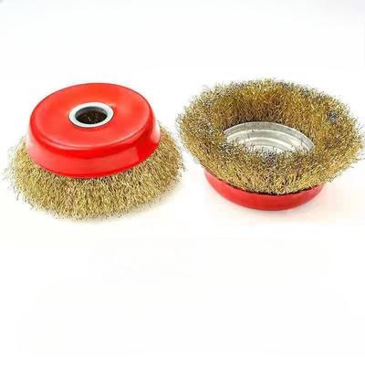 2 Pcs Grinding Wire Brush Metal Rust Removal Polishing Wheel Copper Wire Wheels Rims Steel Wire Wheel Brush for Angle Grinders