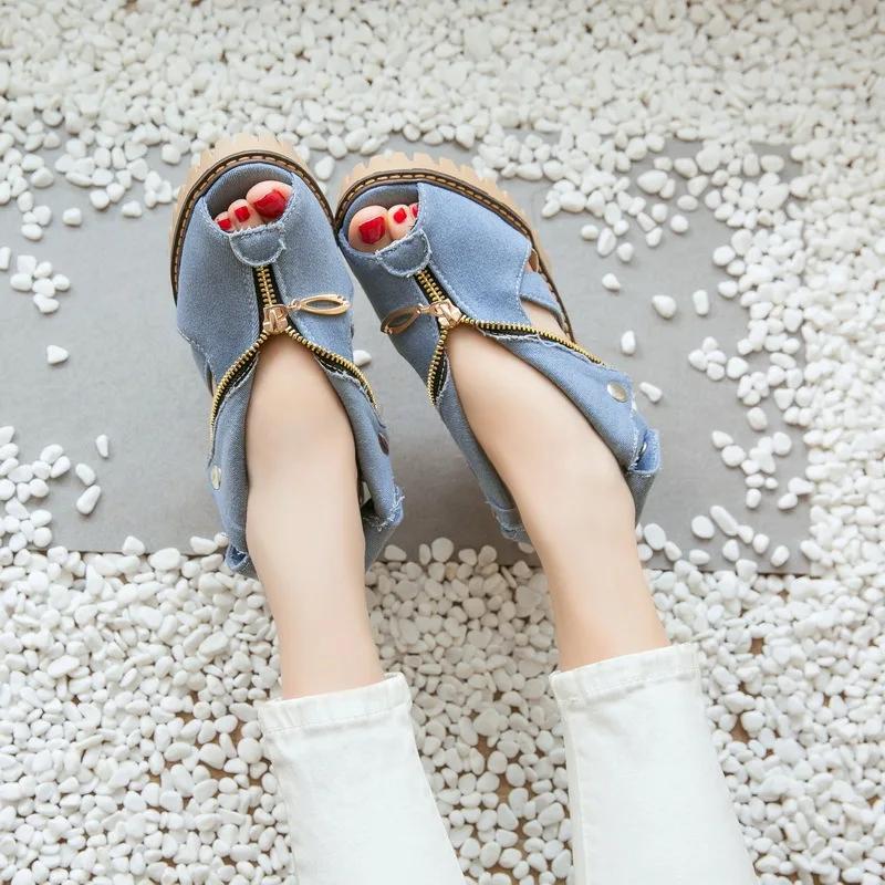 

Large Size High Heel Sandal for Women Suit Female Beige Summer Shoes Big High-heeled Comfort Fashion Block Black Clogs Denim 43 светло-синий