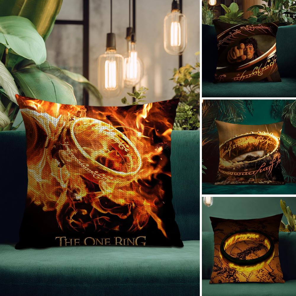 Movie L-Lord Of R-Rings Cushion Cover Natural Linen Pillow Case Double-Sided Print Decorative Sofa Pillowcase Home Decor Gift