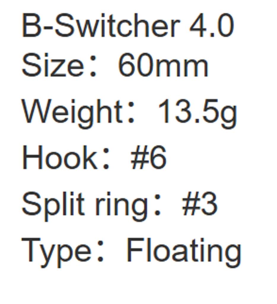 ZipBaits B Switcher 4.0 Rattler 65mm Floating Lure 054 (1132)