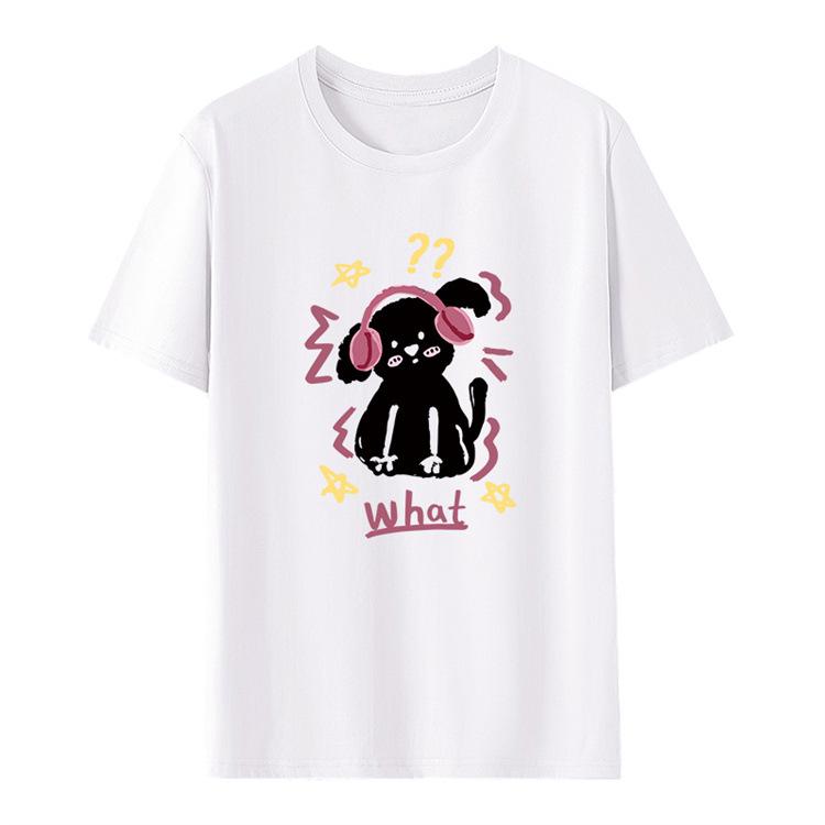 

100% хлопок женская летняя футболка с коротким рукавом: Модный, молодежный, свежий дизайн Medium белый