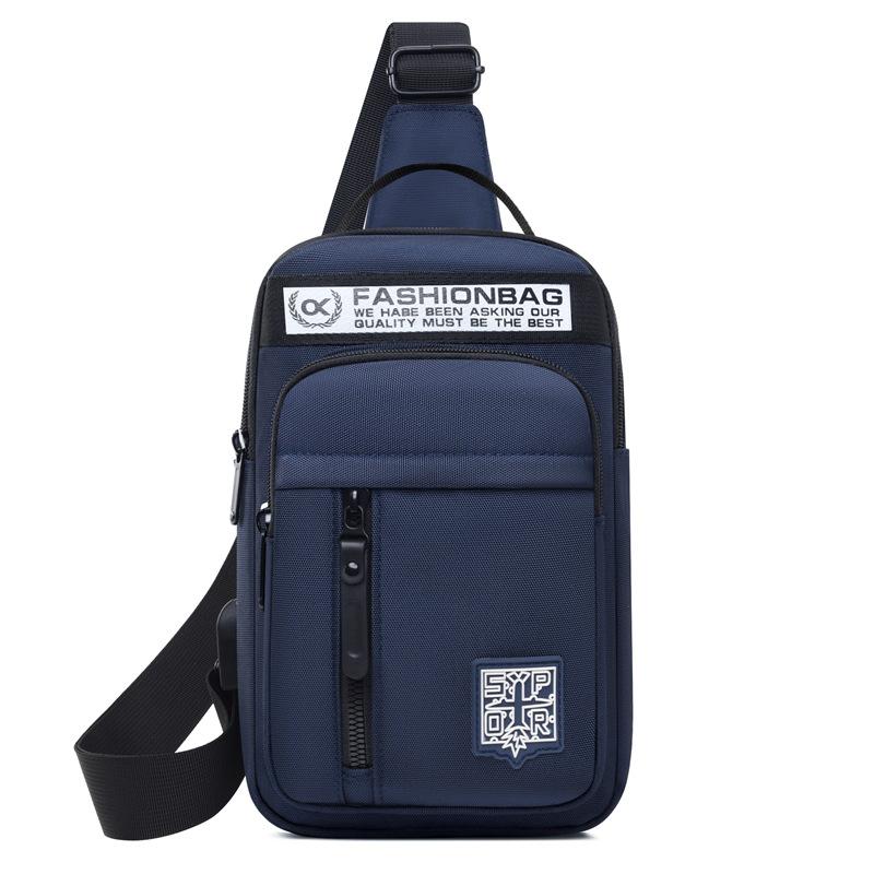 Breast bag men's high-end new single shoulder satchel casual fashion Oxford cloth chest bag outdoor sports lightweight backpack