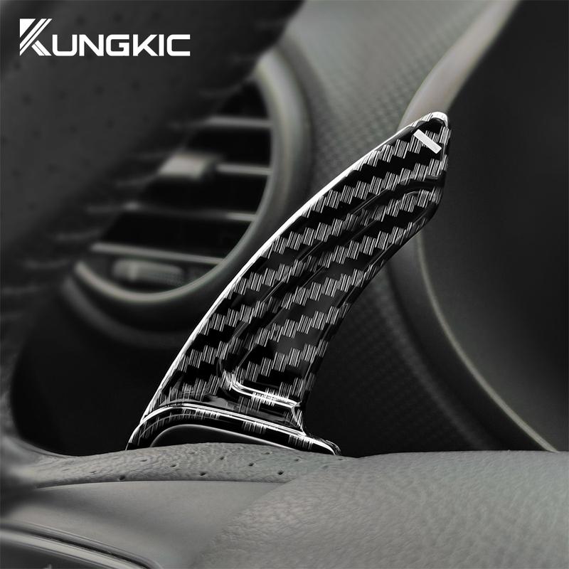 For Seat Leon 2005 2006 2007 2008 2009 2010 2011 2012 Carbon Fiber Style TOP ABS Car Steering Wheel Paddle Shifter Trim Cover