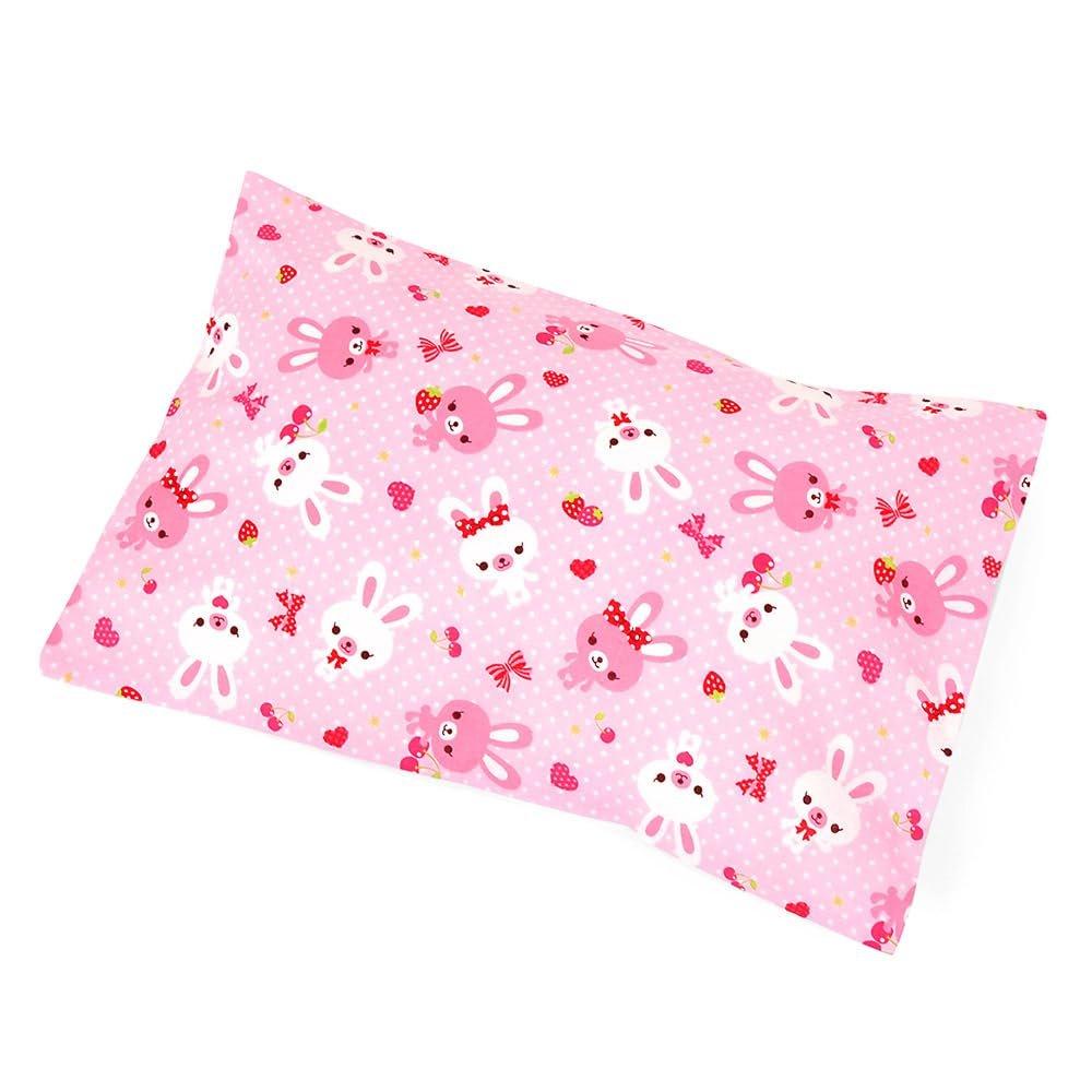 COLORFUL CANDY STYLE 3-Piece Toddler Bedding Set Cotton Nap Mat Sheets Duvet Cover Pillowcase for Girls Preschool Kindergarten Rabbit Pink