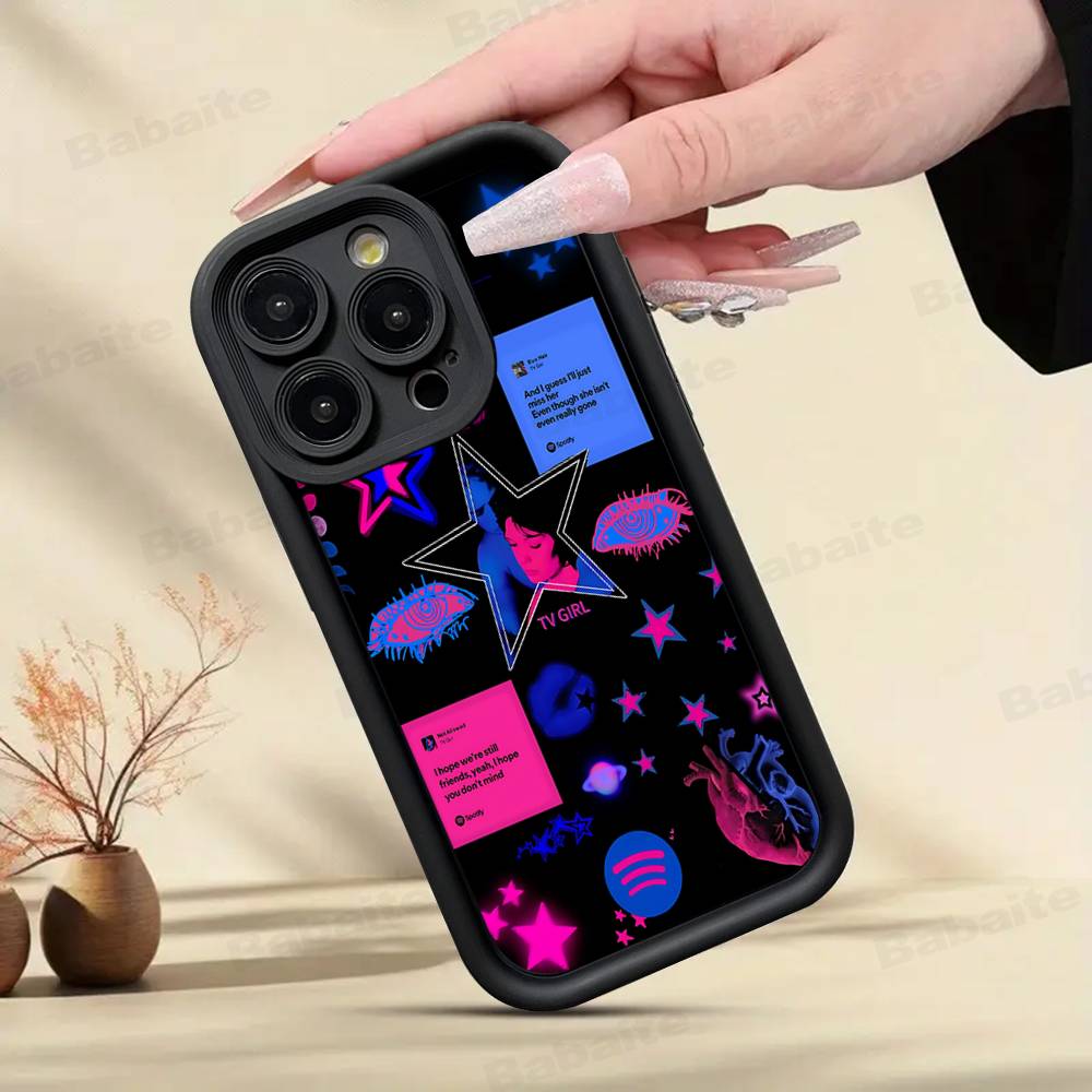 

Рожево-синій чохол для телефону TV Girl для IPhone 17 16 15 13 11 12 14 Pro Max Plus Силіконова кришка iPhone 14 pro