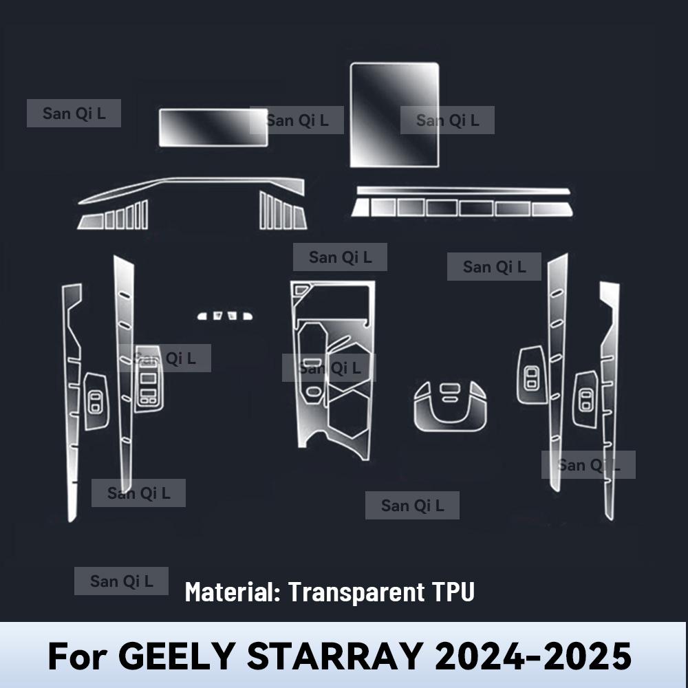 

Transparent TPU For GEELY STARRAY 2024 2025 Car Center Console Media Dashboard Navigation Anti-scratch Protector Interior Film Left rudder driving