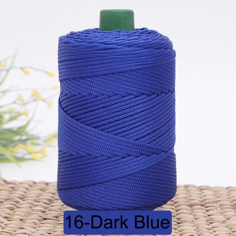 3mm farbiges gedrehtes gewebtes Seil, Hohlfaden-Handwerk Polyester Makramee-Seil, Schwarzes Garn zum Häkeln, Häkelgarn für Stricker