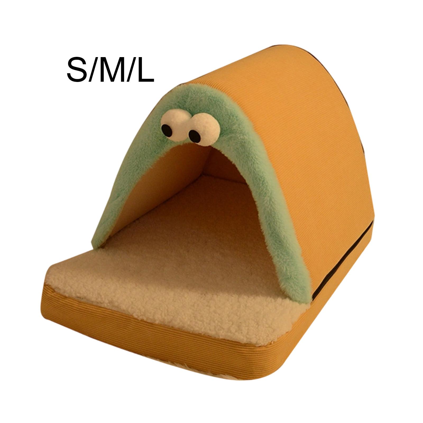 

Pet Cave Bed Shelter Pet Supplies Soft for Indoor Cats Semi Enclosed Winter Warm Compact Convenient Cat Bed Sleeping Bed S