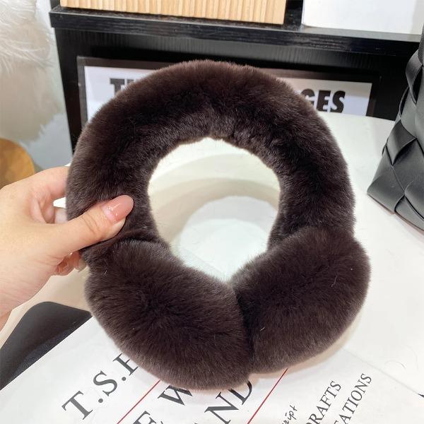 Women winter real rex rabbit fur earmuffs Soft fluffy natural rex rabbit fur Ear protection Girls fashion earmuffs