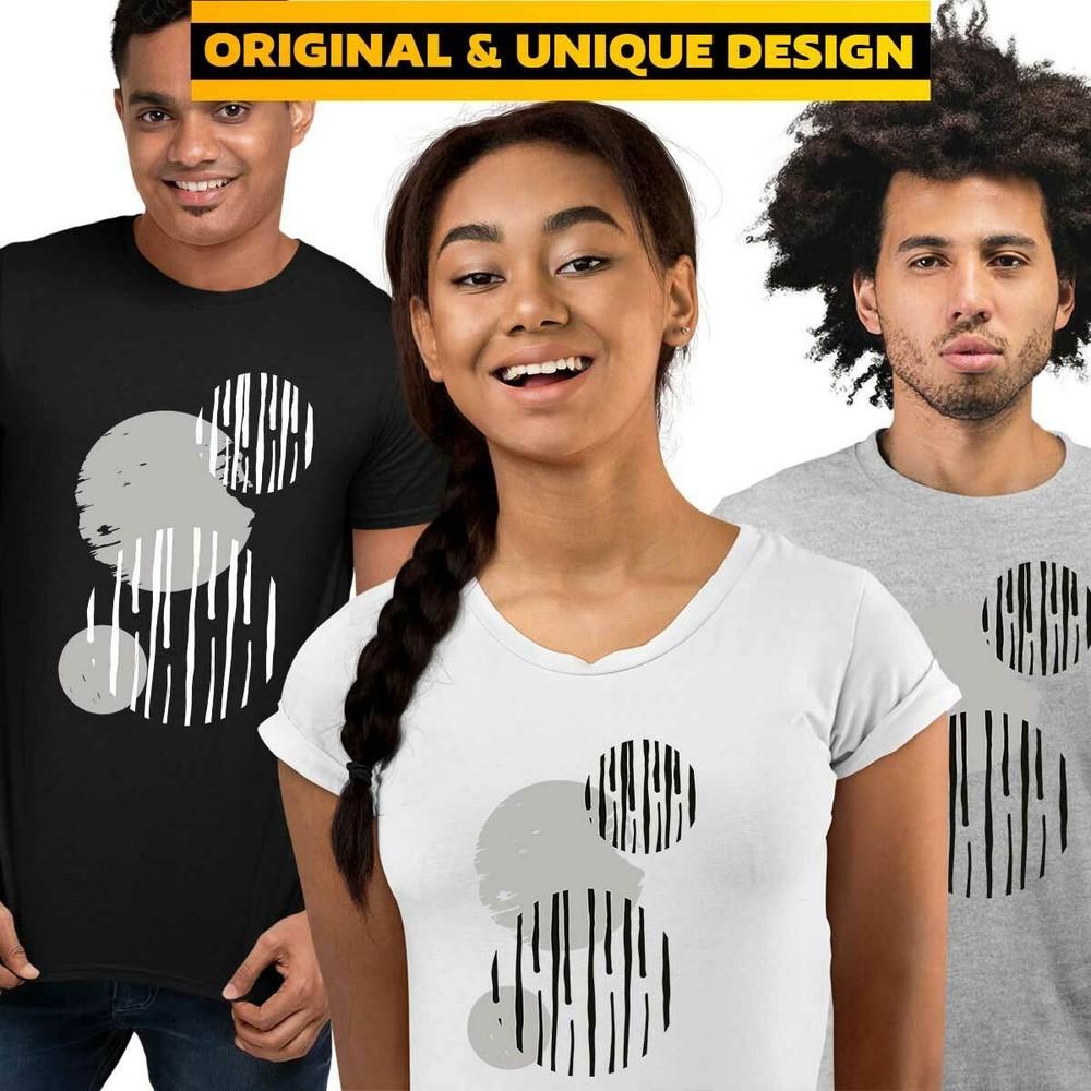 Modern Art Circles TShirt Print Abstract Short Round Neck Funny Birthday Gift L