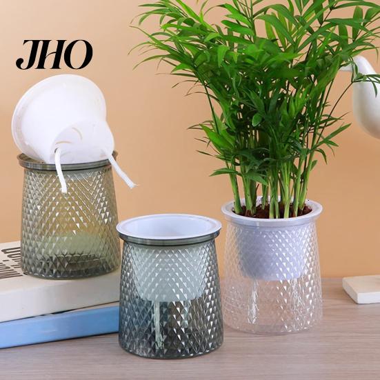 Water Saving Flower Pot Self Watering Plant Flowerpot with Drainage Holes And Transparent Succulents Reservoir Indoor Planter for Home Office