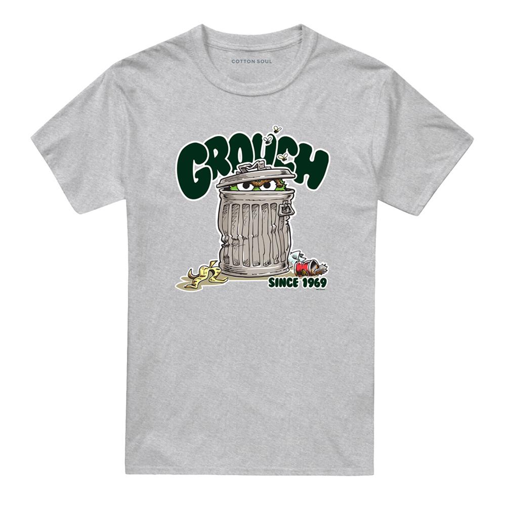 Sesame Street Unisex Adult Oscar The Grouch Heather T-Shirt