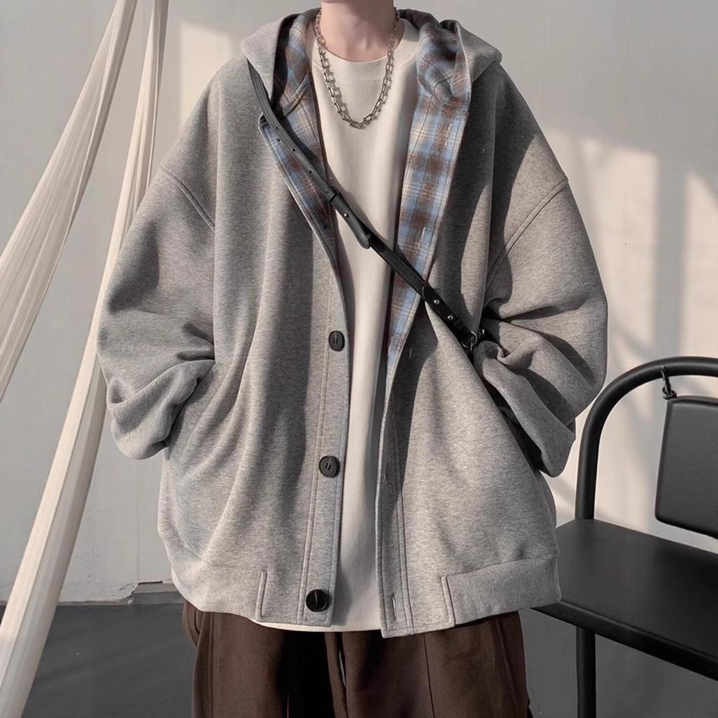Cardigan con cappuccio retrò da uomo - Streetwear casual primavera/autunno