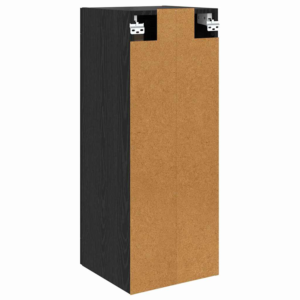 Wall Mounted Cabinet Black Oak Effect 34.5 X 34 X 90 Cm