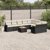 VidaXL Garden Lounge Set with Cushions 10 Pcs, Patio Sofas, Patio Furniture Set, Outdoor Furniture, Black 3257050