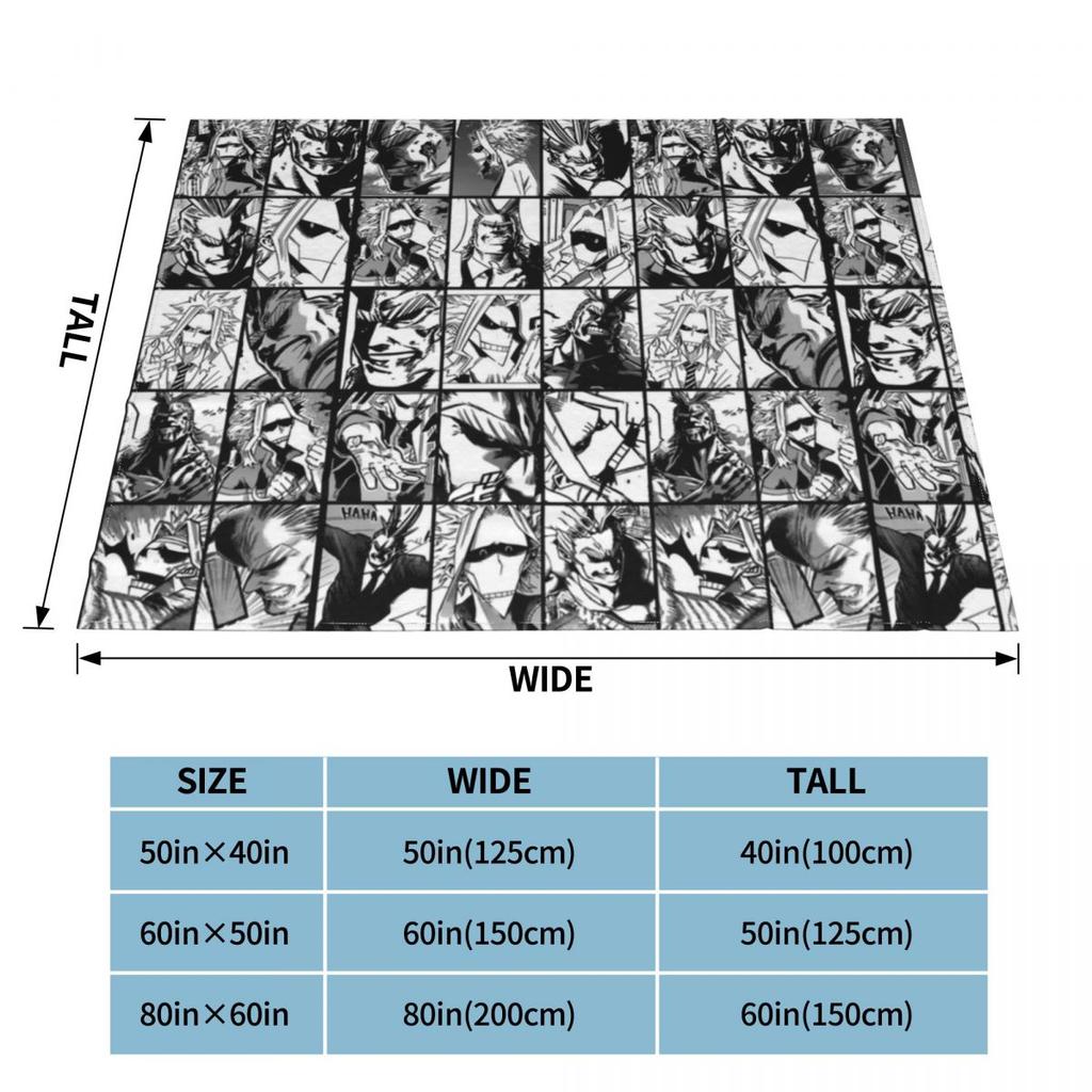 All Might Mix Collage My Hero Academia Fleece Throw Blankets toshinori yagi Blankets for Bed Office Warm Plush Thin Quilt