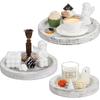 Retro Wooden Storage Tray Beveled Edge Tray Round Candlestick Wooden Tray Fruit Bread Snack Dinner plate Home Table Decoration