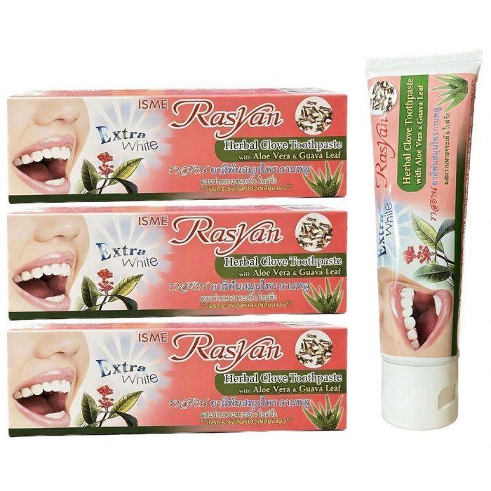 Zahnpasta - Isme Rasyan Extra White - Gewürznelke - Aloe Vera - Packung 3x100g