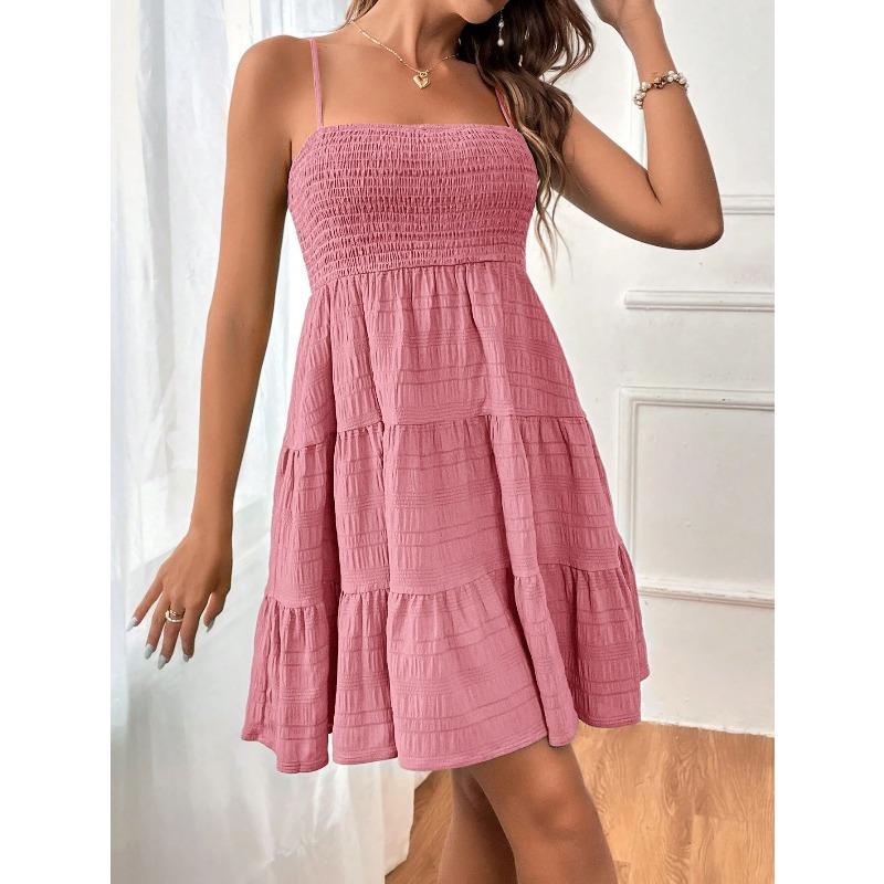 JPNTKY Women's Fashion Summer Spring Solid Color Print Sleeveless Casual Dresses