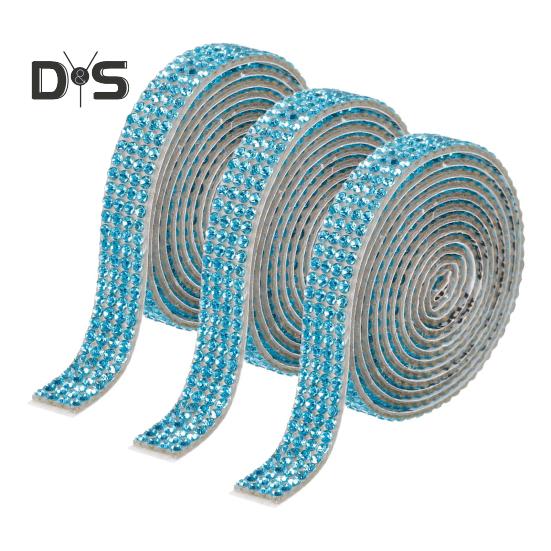 3 Rollen Strassband, selbstklebende Streifen aus Kunstkristall, elegante dekorative Zierrolle zum Selbermachen, Basteln, Kleidung, Schuhe, funkelndes Verzierungsband