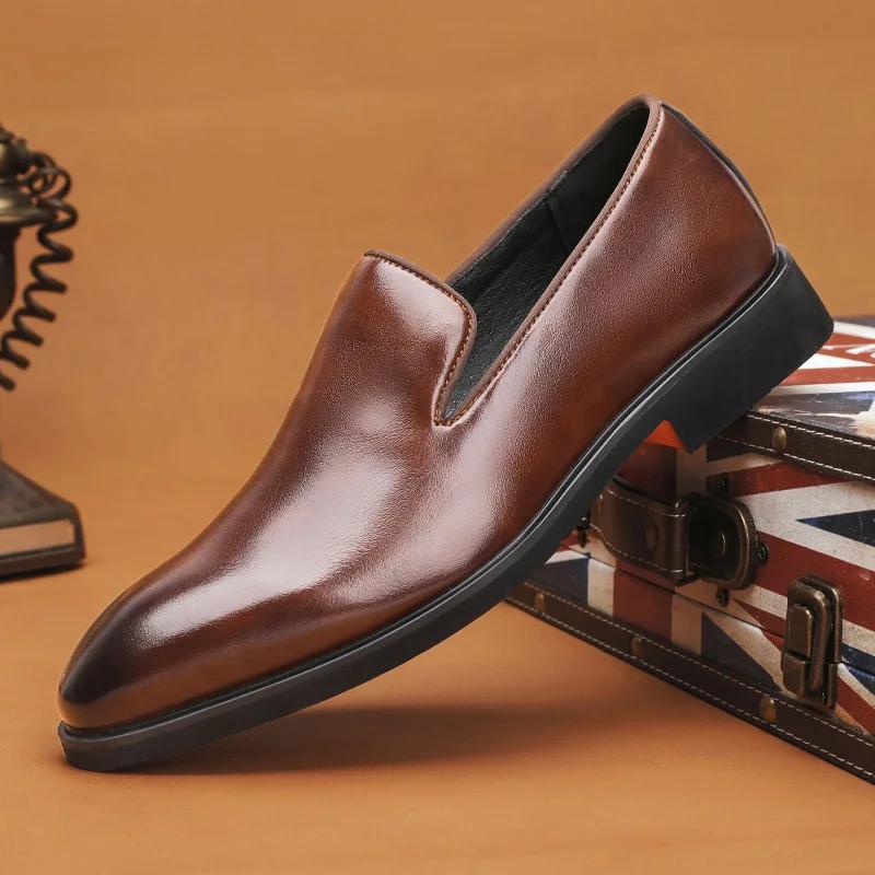 Designer Shoes for Men Classics Red Sole Leather Shoes Men Italian Brand Casual Shoe Autumn Business Dress Shoes Men's Loafers