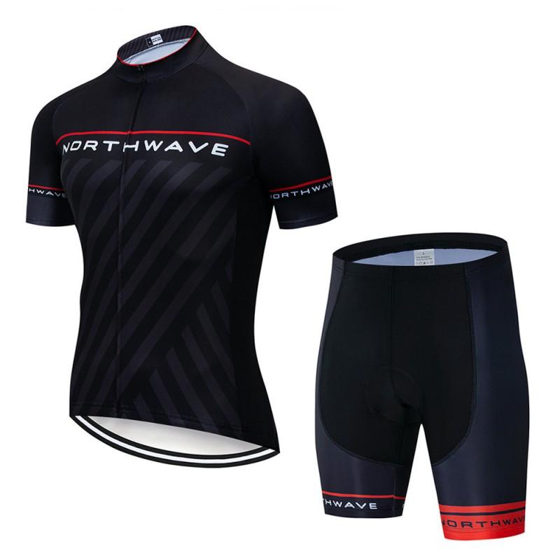 Unisex Cycling Jersey Set Short Sleeve Bib Shorts Breathable Moisture Wicking Bike Wear