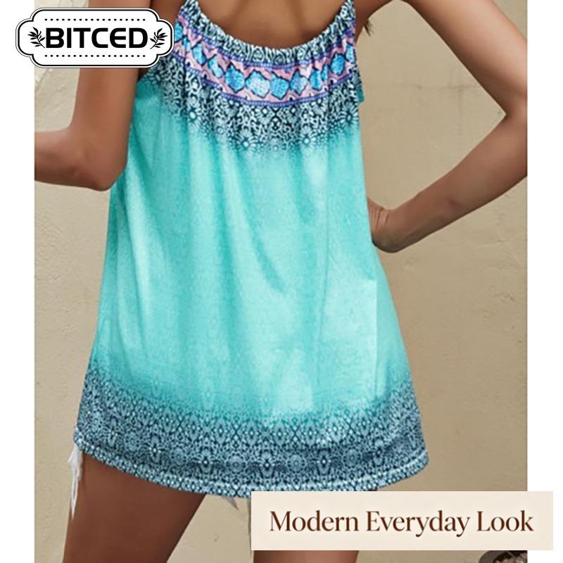 BITCED Women's Fashion Casual Sleeveless U-Neck Blouses & Shirts