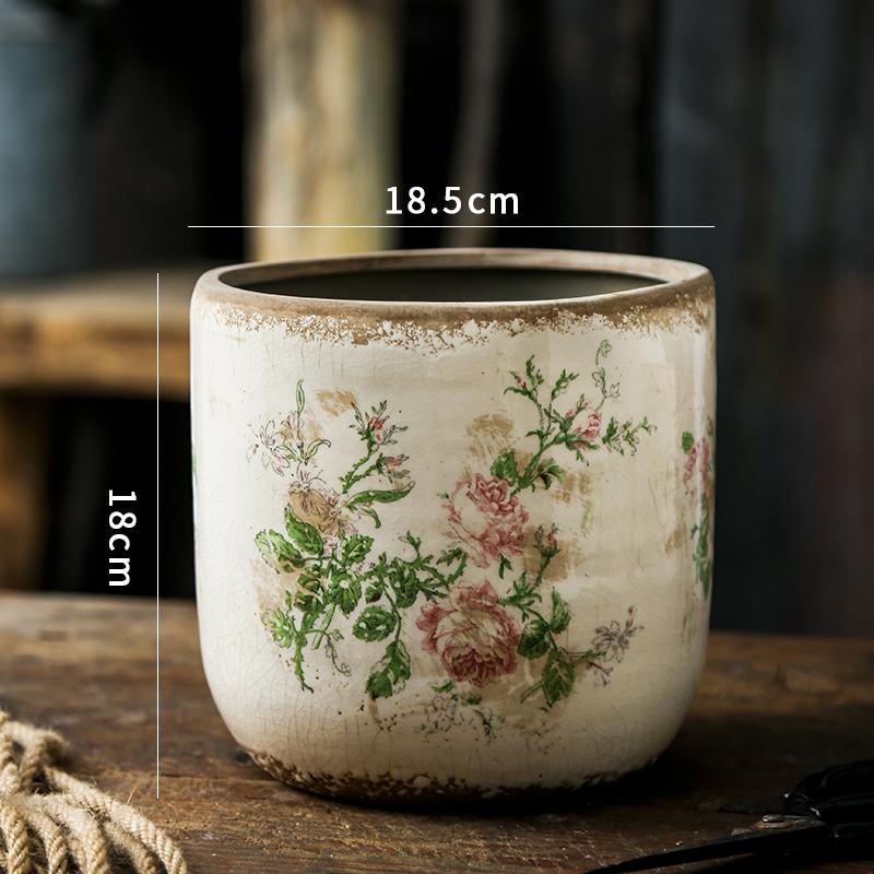 

Ваза керамическая ретро розовая роза цветочный горшок садовый цветок зеленое растение суккулент скандинавский гидропонный сосуд настольное украшение 1 шт.