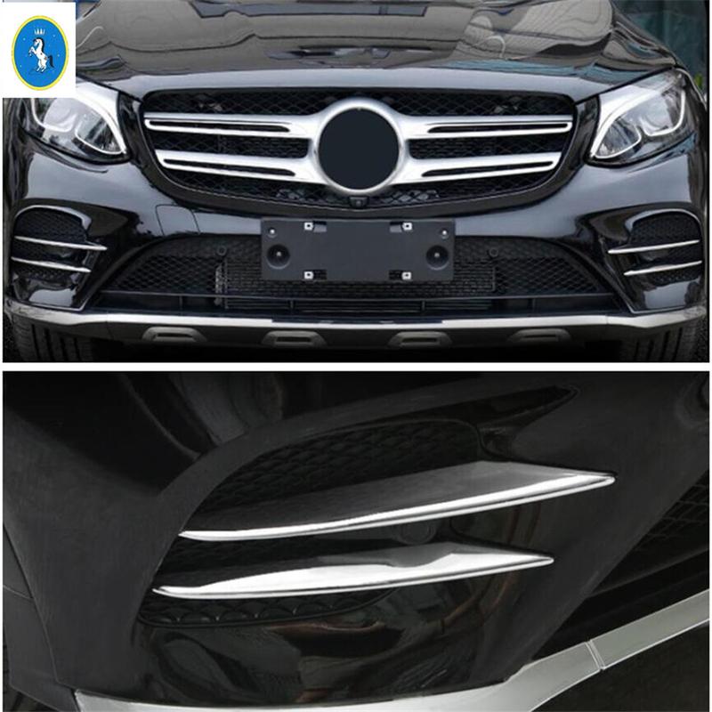 Griglia paraurti anteriore auto in ABS, copertura decorativa per fendinebbia, finitura per Mercedes Benz GLC X253 2015 - Accessori esterni