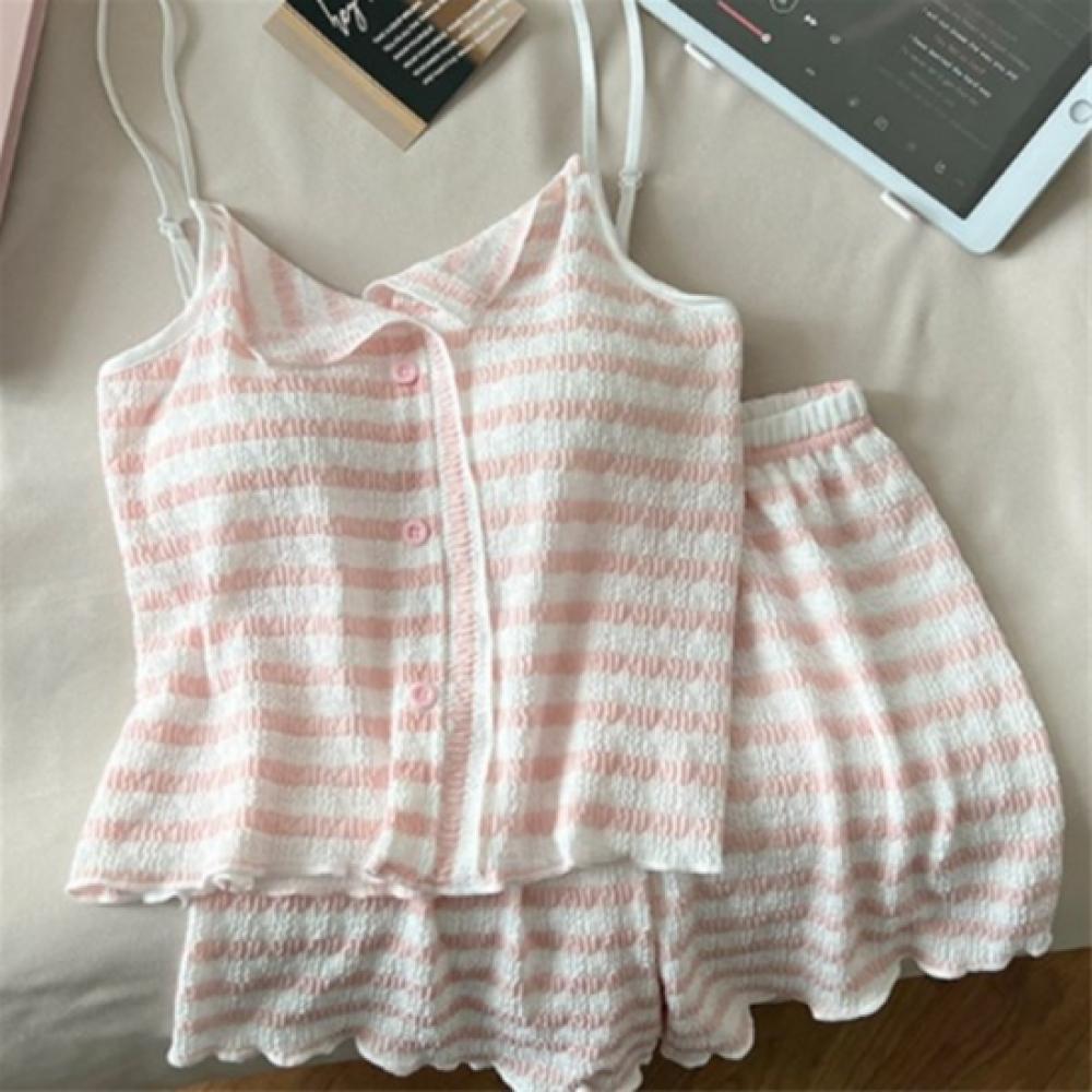 New ArrivalS Open Run Women S Stripe Cap Sleeve Top And ShortS Homewear Set