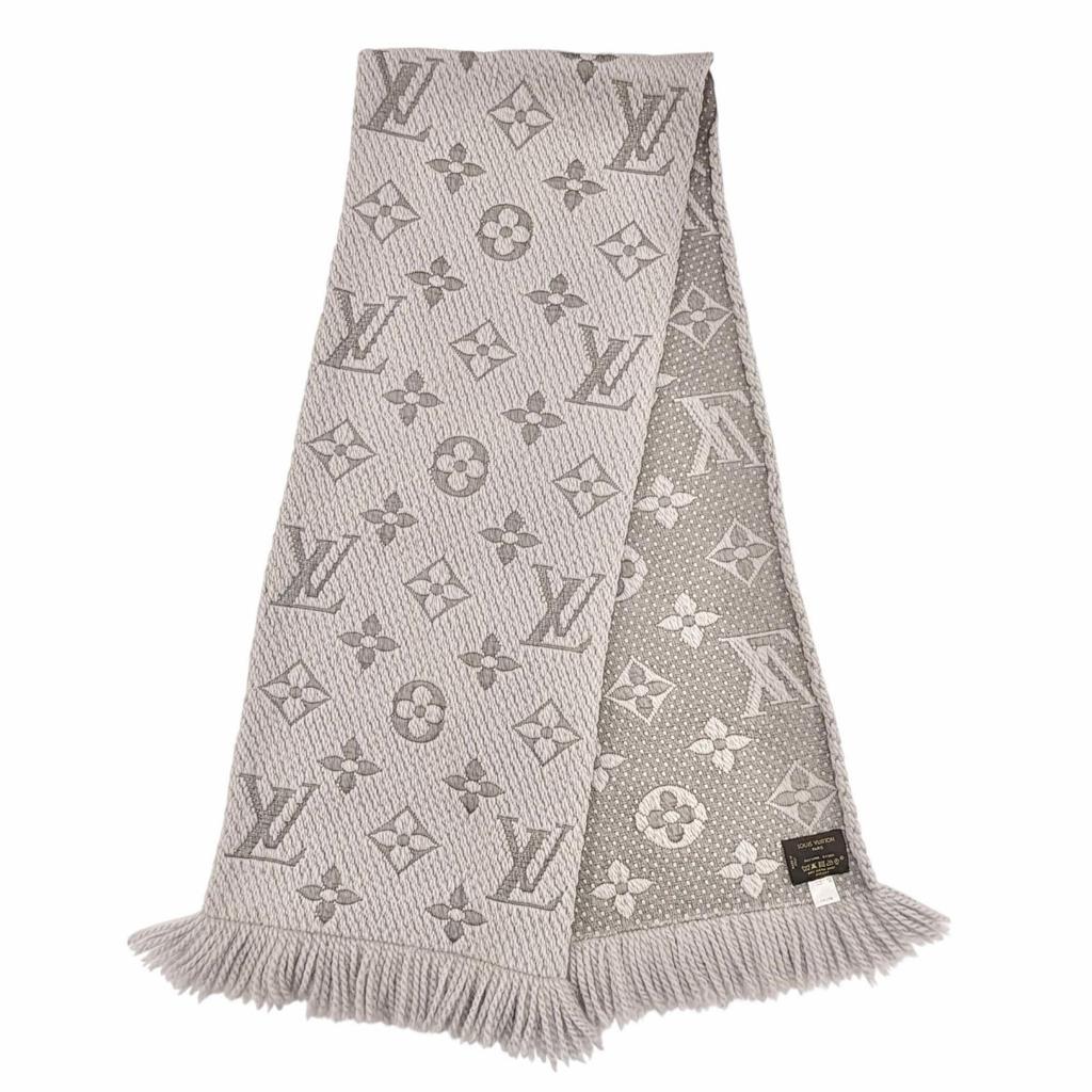 Great LOUIS VUITTON Scarf Escalp Logo Mania With fringe Gurege wool Women 413287 Used