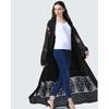 Fashion Women's Embroidered Mesh Cardigan Dubai Robe Dress