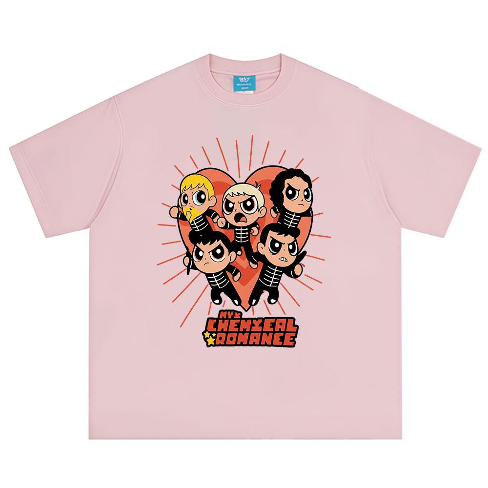 

Rock Band My Chemical RoUnisexce Cartoon Print Tshirt Unisexs Women Clothing pure Cotton Casual Short Sleeve T Shirt Streetwear S