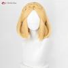Anime Zelda Cosplay Princess Cosplay Wig 35cm/72cm Golden Yellow Pre Braid Women Wigs Heat Resistant Synthetic Hair + Wig Cap