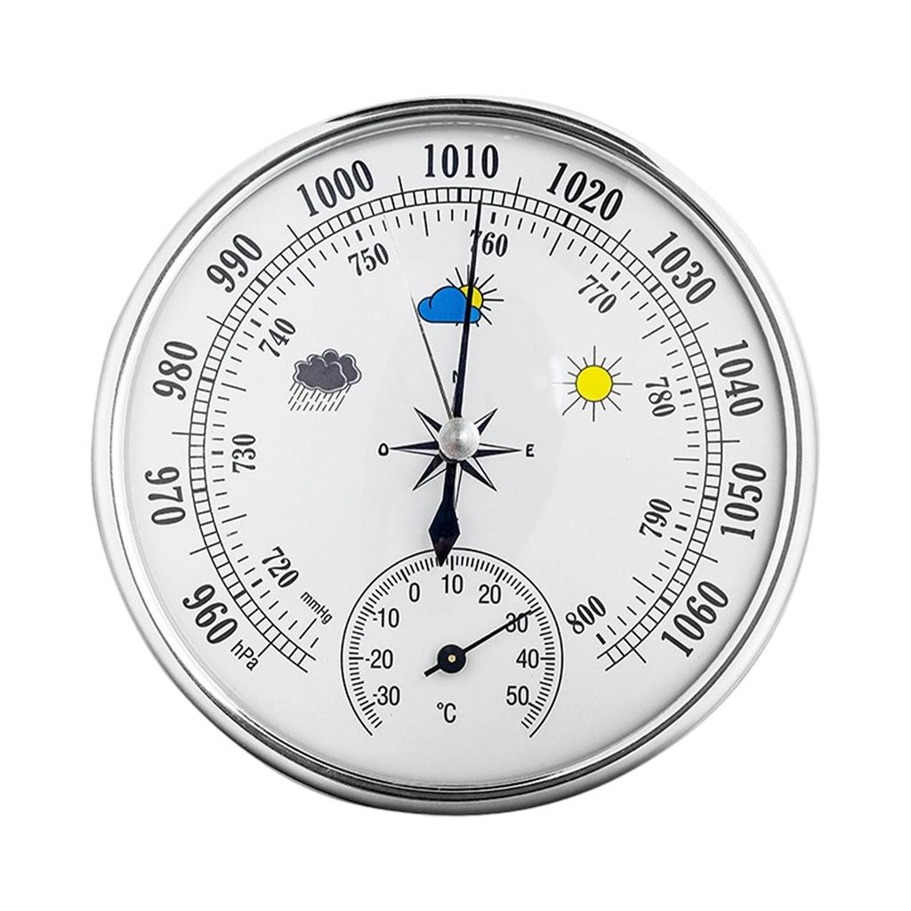 Barometer Portable Weather Instrument Wall Decor, Accurate ,All Season for Home Indoor Outdoor Weather Station Dial Thermometer
