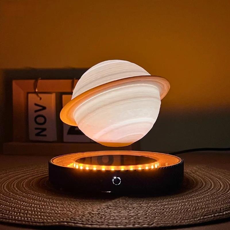 3D Levitating Saturn Night Light Luminous Base Floating Planets Ball Lamp Cool Astronomy Saturn Desk Decor Gifts for Kids Girls