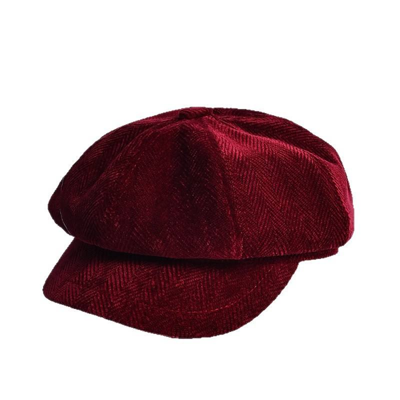 Autumn Winter Beret for Women Retro British & Korean Style Slimming Octagonal Warm Windproof Forward Cap Versatile Character Hat