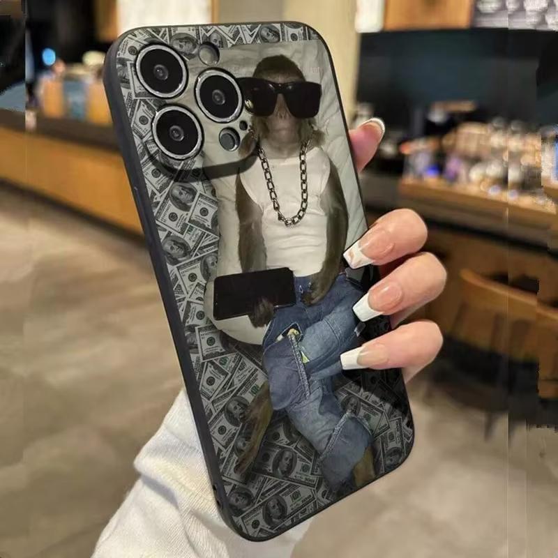 Sunglasses Monkey MEME Pattern Phone Case For iPhone 17 Air 16 e 15 14 13 12 11 Pro Max Plus Mini SE 2020 2022 Silicone