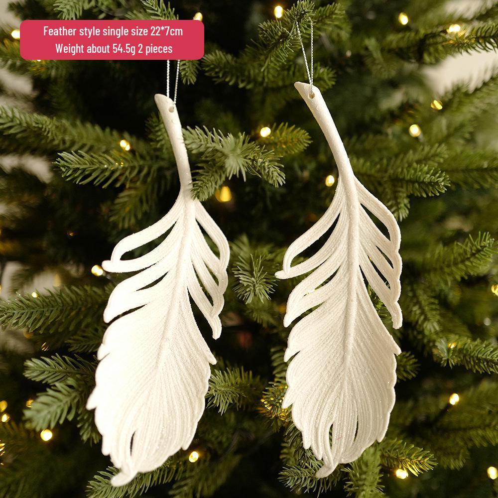 Angel Feather High Heels Christmas Ornament with Snowflake and Reindeer Pendant